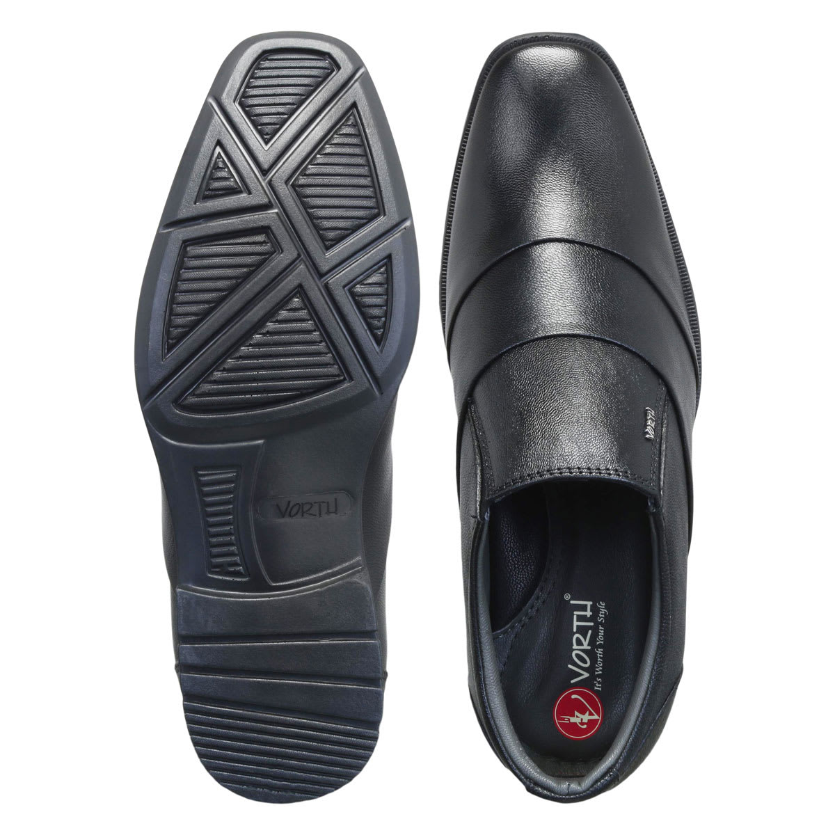 Vorth Shoes - Mens Black Formal Leather Shoes