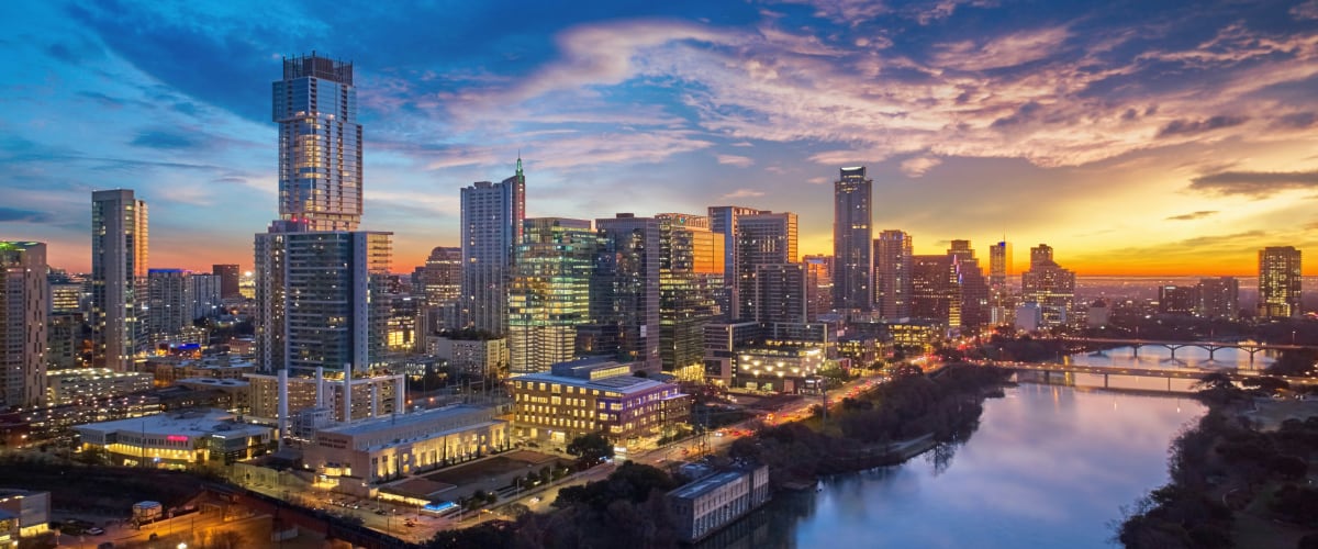 Austin, Texas cityscape and urban development