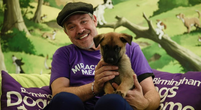 Will Young visits Birmingham Dogs Home with lorry load of donated meals