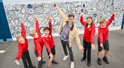 Students help create new murals at RAF Museum Midlands