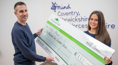 Homebuilder donates £1,500 to Mental Health charity