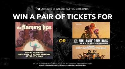 Win tickets to a gig at University Of Wolverhampton at The Halls