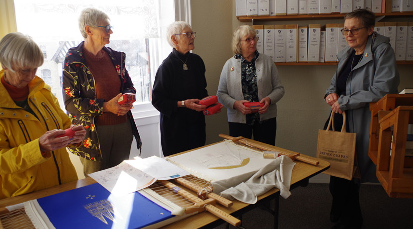 See historic Opus Anglicanum embroidery at Lichfield Cathedral