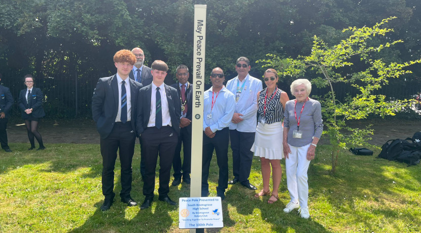 Rotary plants UK’s 100th Peace Pole in Bromsgrove