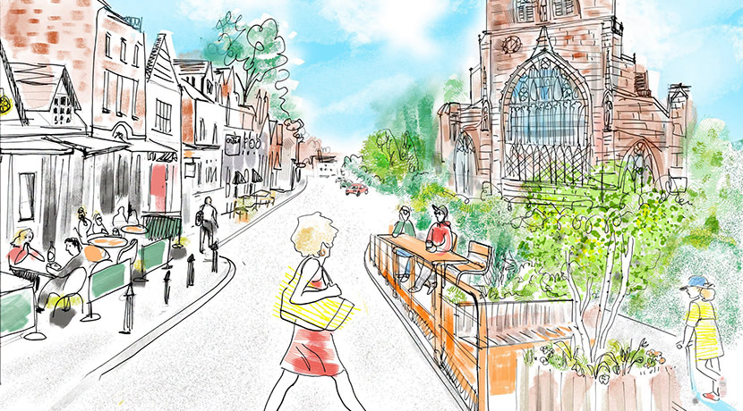 Abbey Foregate to see new public seating and planting installed