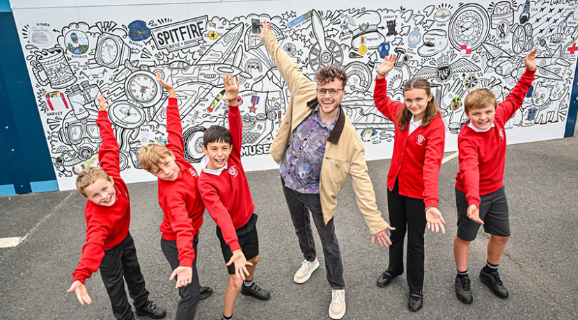 Students help create new murals at RAF Museum Midlands