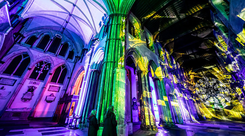LuxMuralis bring installation to St Editha's Church
