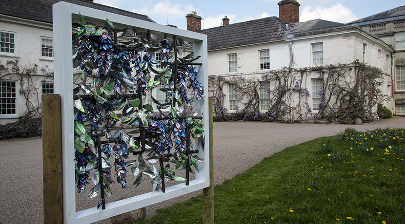Community groups help to create blossom inspired art installations at Shugborough Estate 