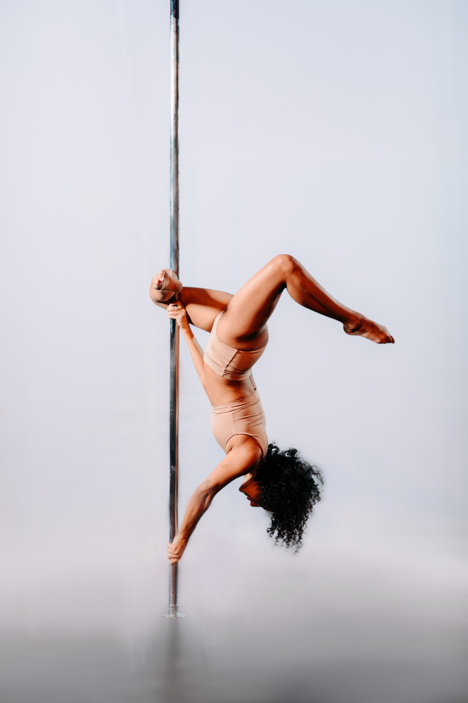 Aerial silk performance with flowing movement