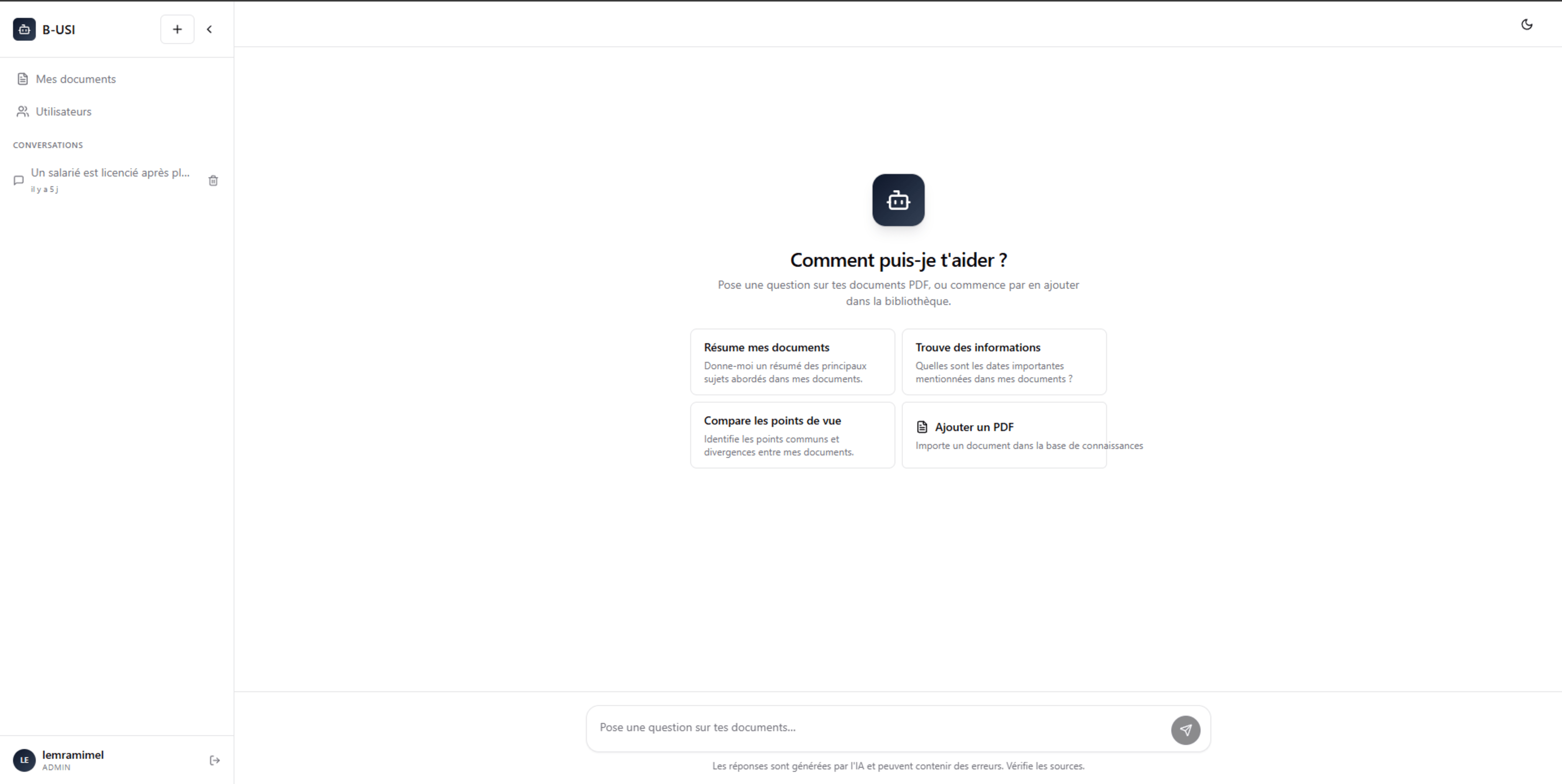 B-USI — Assistant intelligent de connaissance documentaire