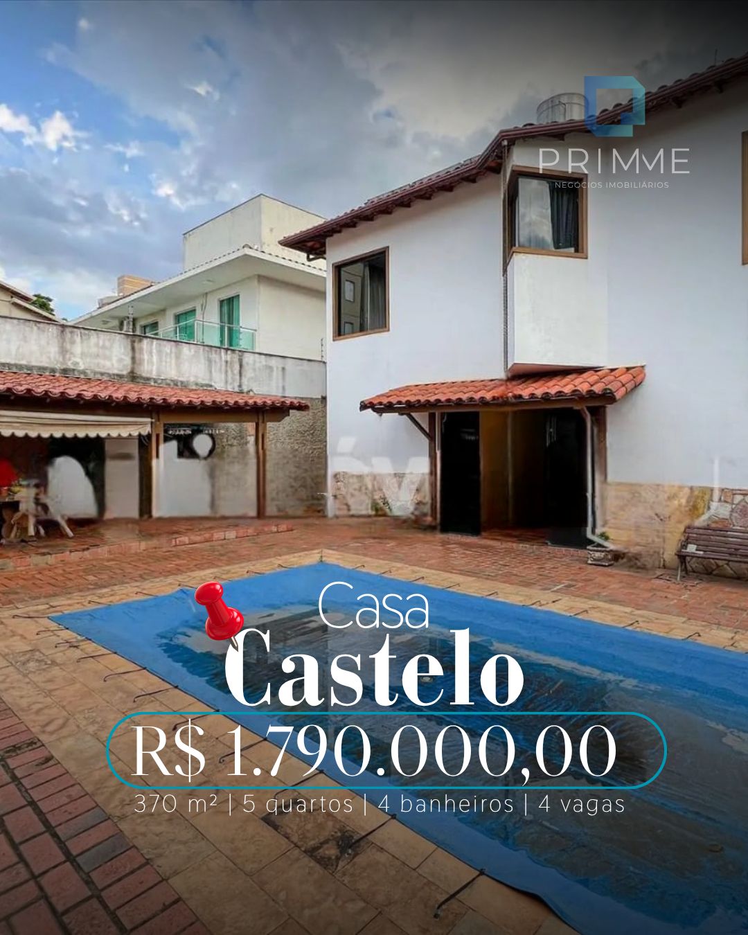 Foto principal de Casa de 5 quartos e 4 vagas, lote 420m2 no bairro Castelo!!!!!