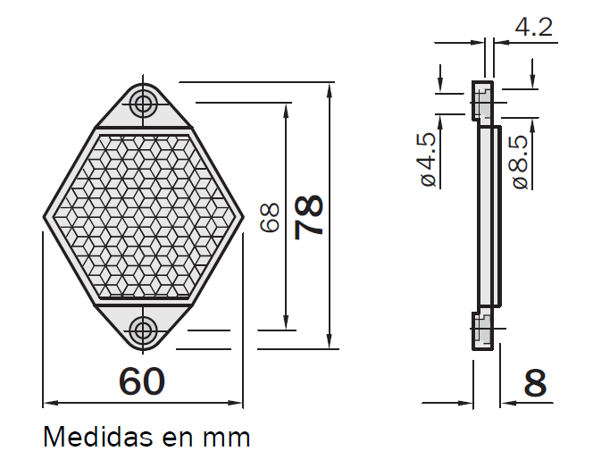 Cubo esquinero reflector - 2
