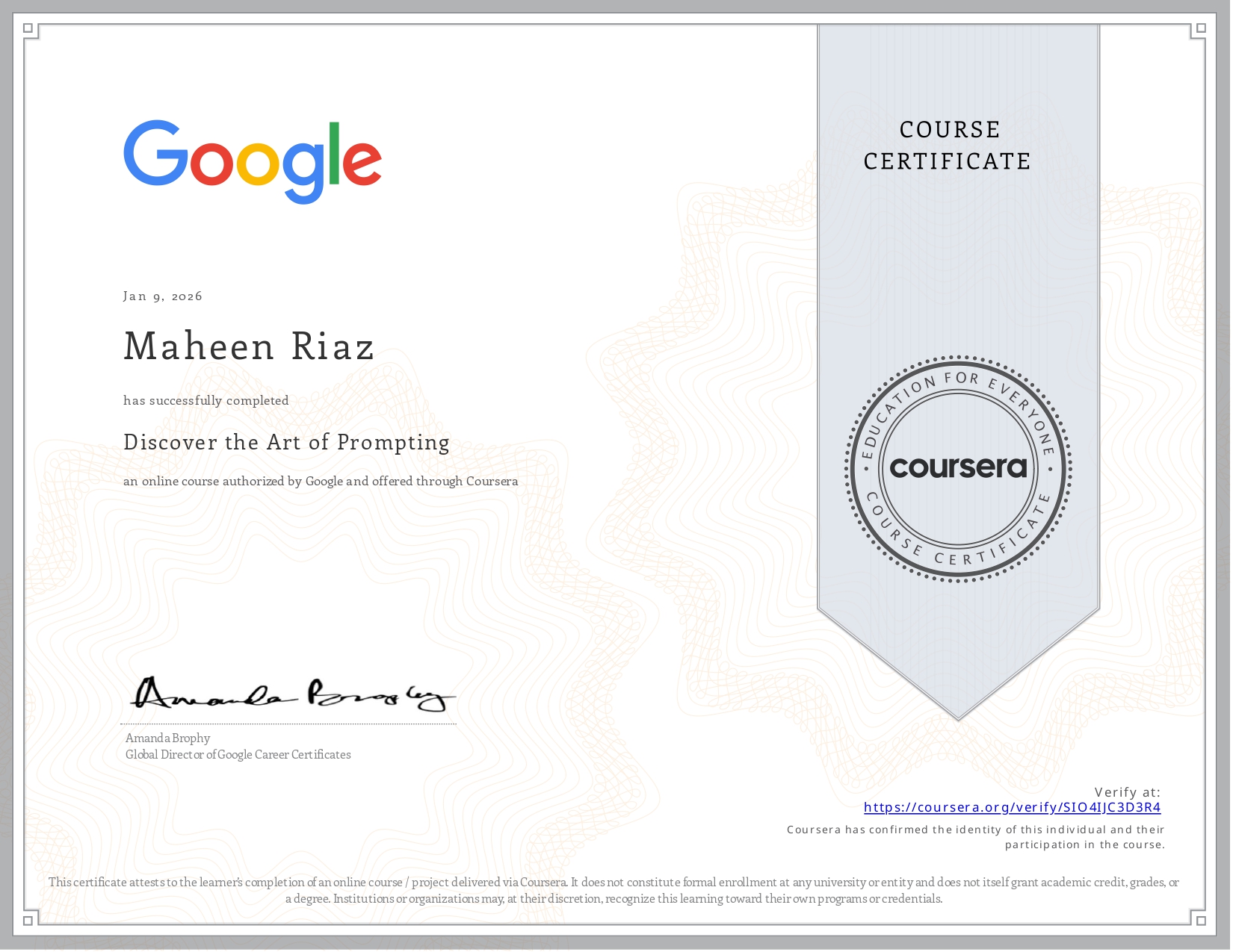 Coursera Course SIO4IJC3D3R4