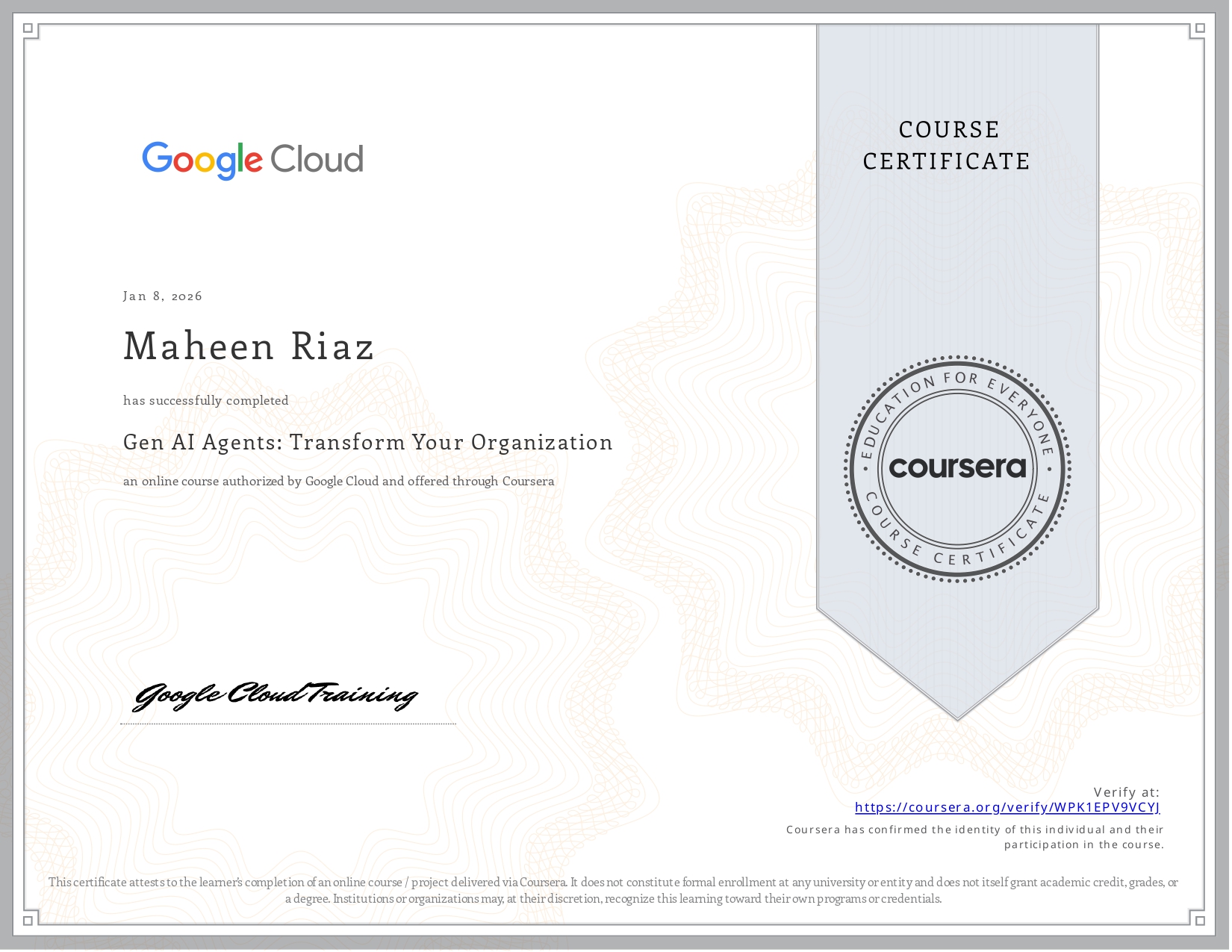 Coursera Course WPK1EPV9VCYJ