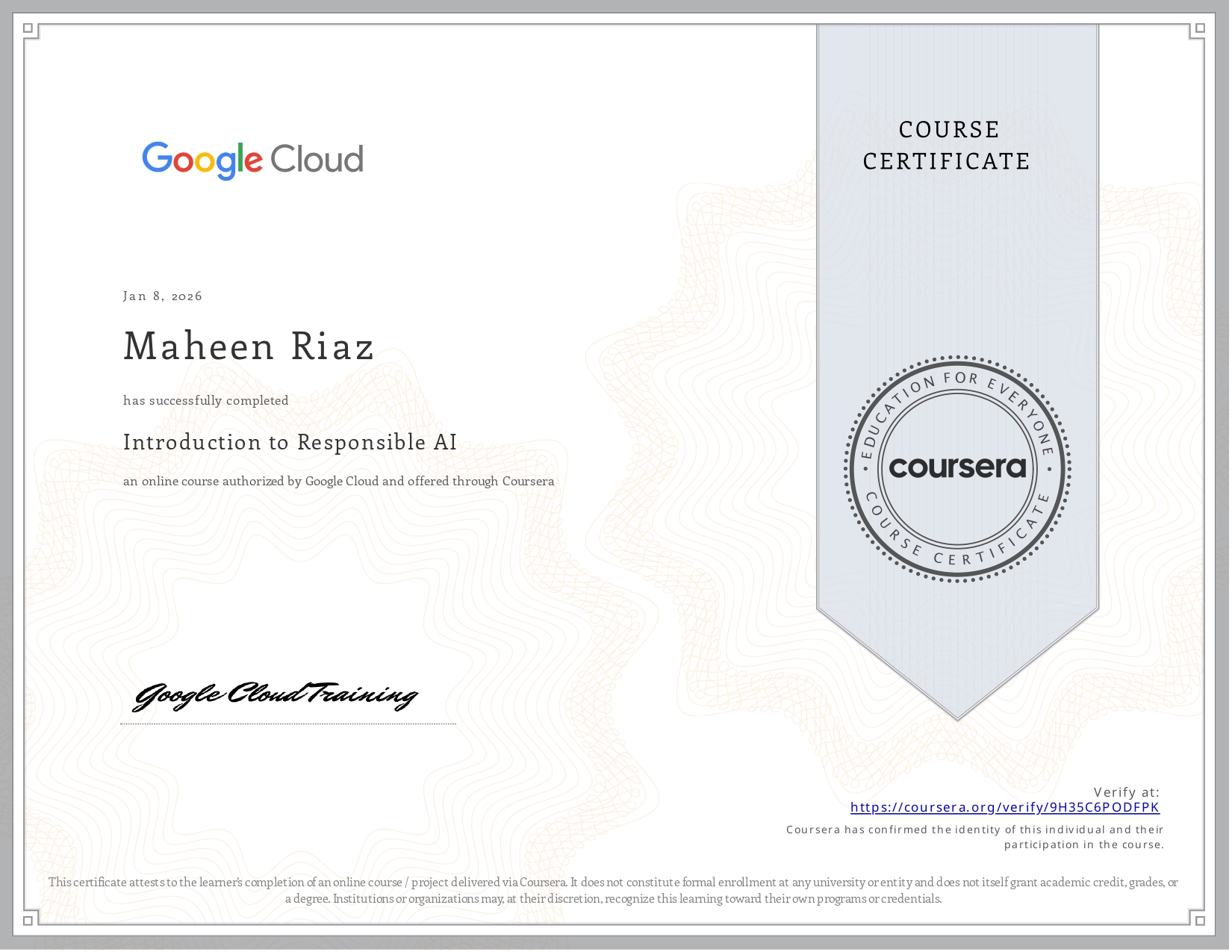 Coursera Course 9H35C6PODFPK