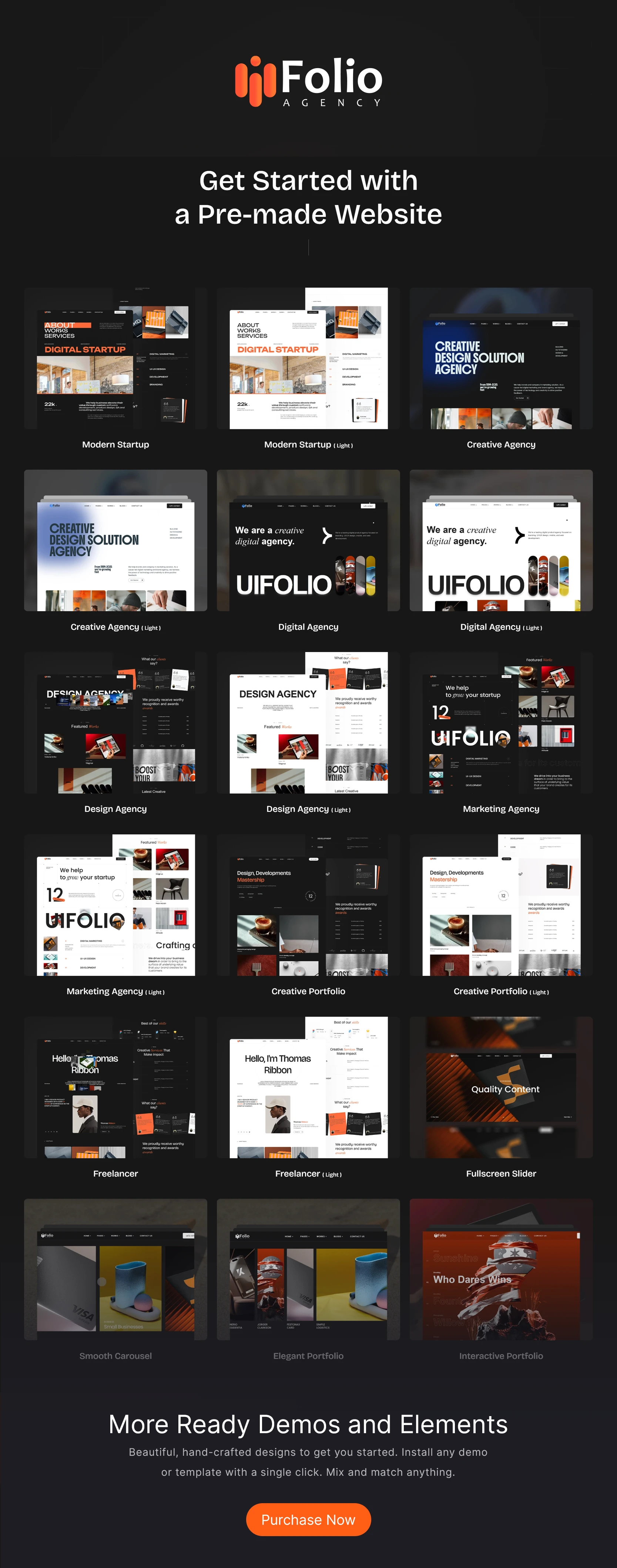 Uifolio Portfolio Theme Demos