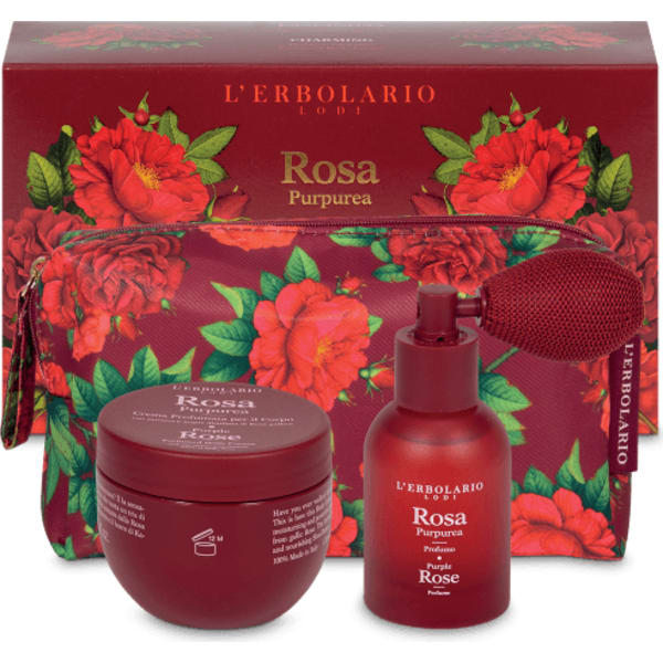 L'Erbolario Rosa Purpurea Beauty Pochette con Profumo 30 ml e Crema Corpo 75 ml