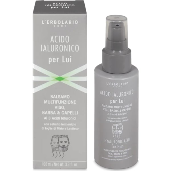 L'Erbolario Acido Ialuronico per Lui Balsamo Multifunzione Viso, Barba e Capelli 100 ml