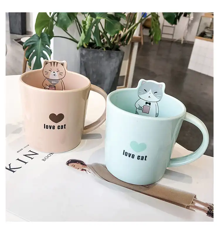 Korean cute cartoon cat ceramic cup