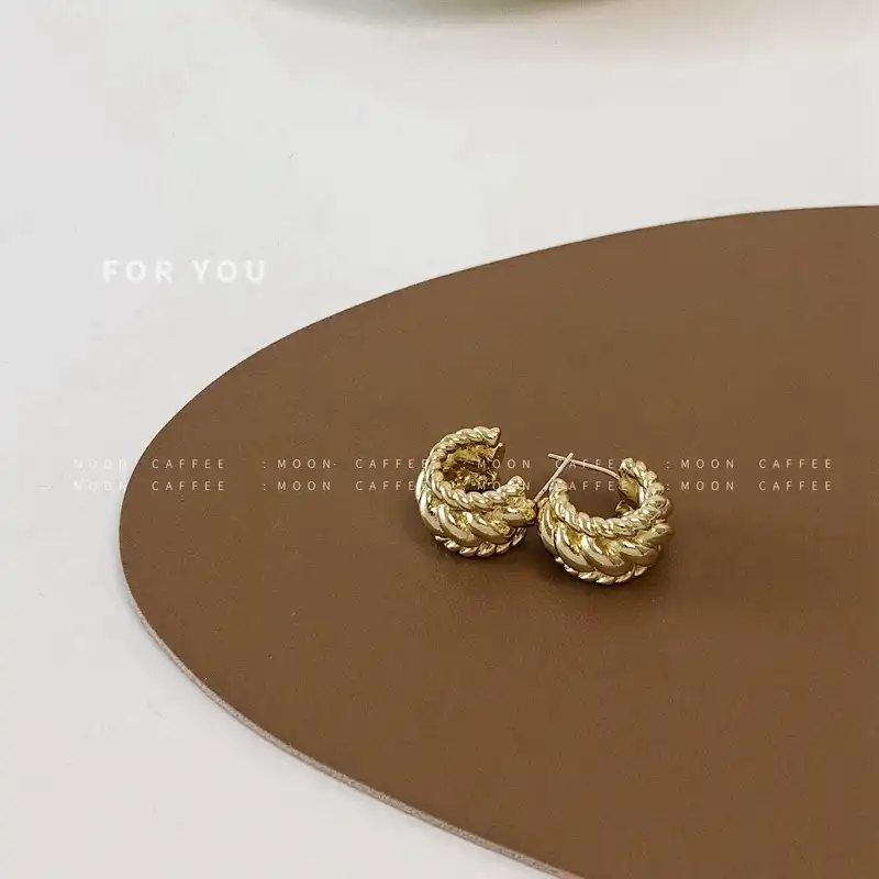 S925 silver needle metal earring women's stylish earrings