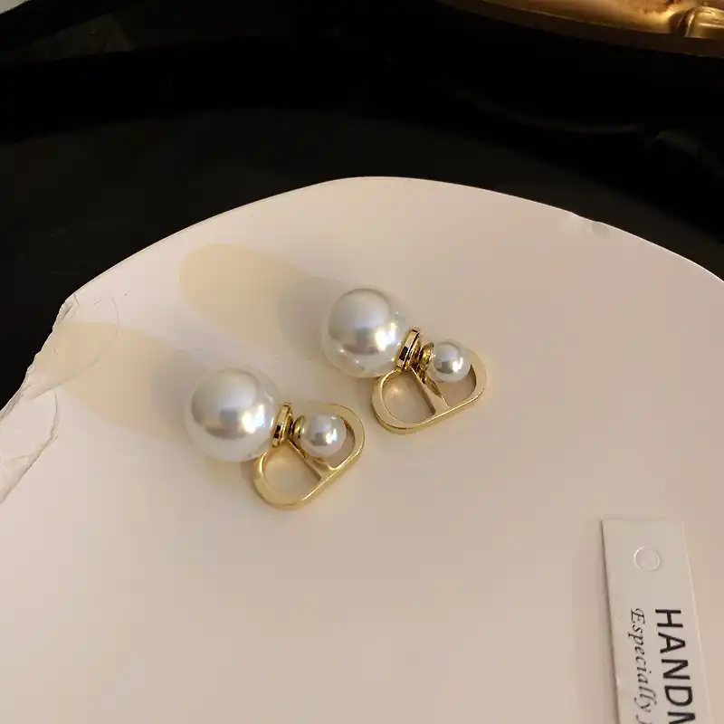 Small and Large Pearl Alphabet Stud Earrings