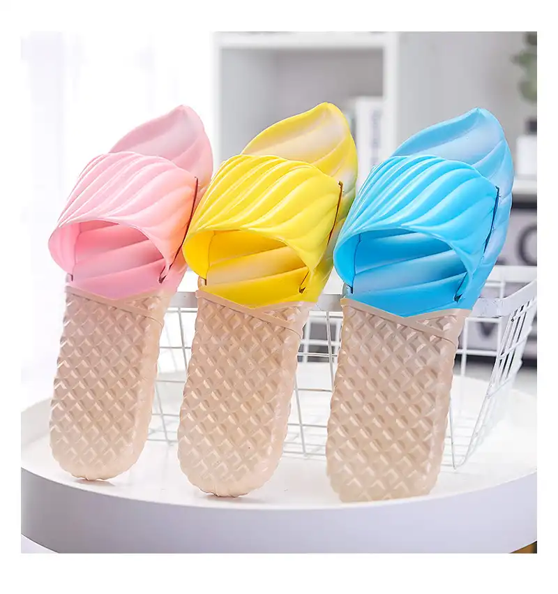 Casual wear women's slippers wild cute ice cream non-slip word slippers women's shoes