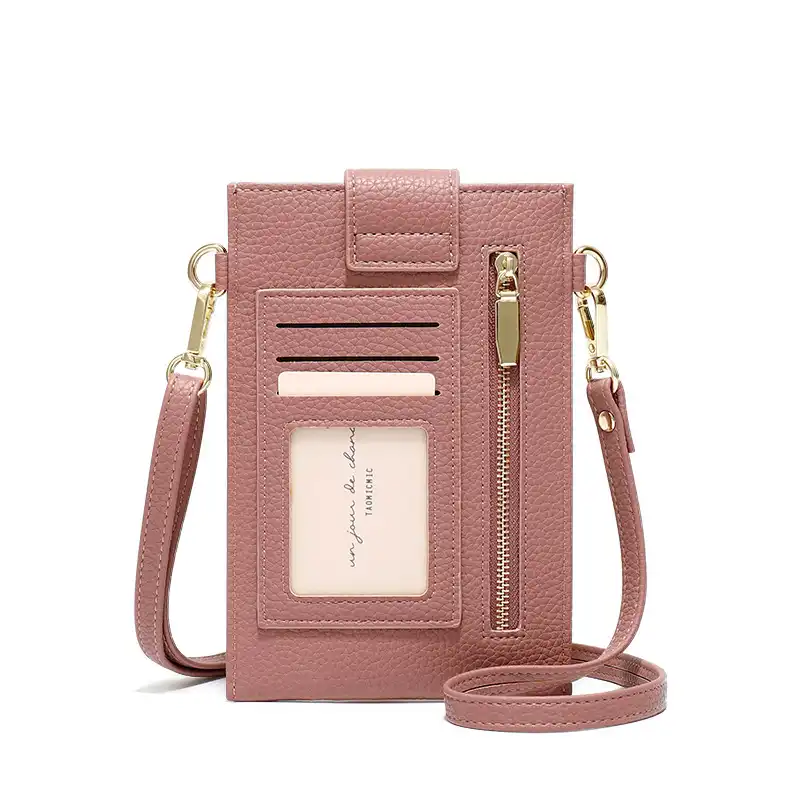 PU female bag shoulder messenger bag Korean version thin ladies mobile wallet