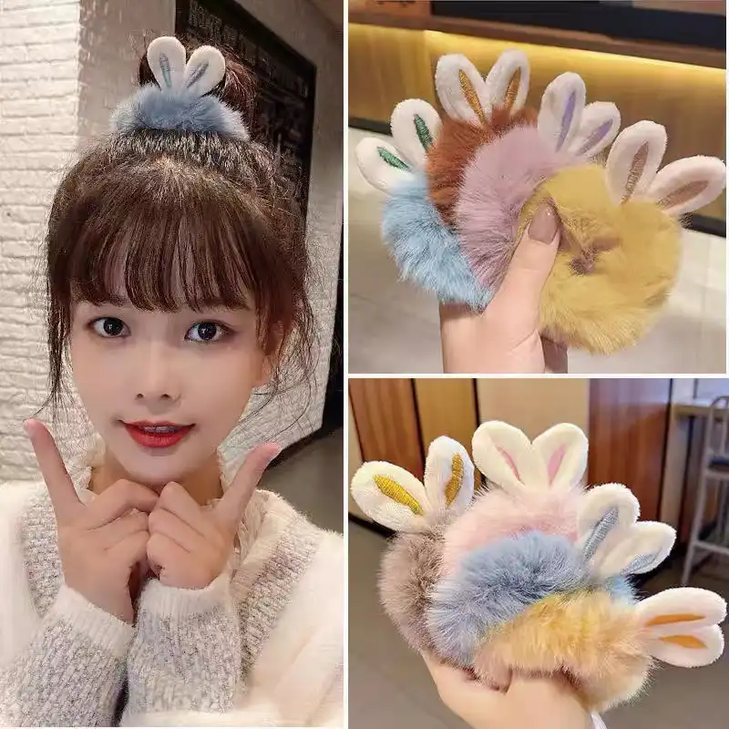 Rabbit ears plush hair ring large intestine ring hair rope head rope