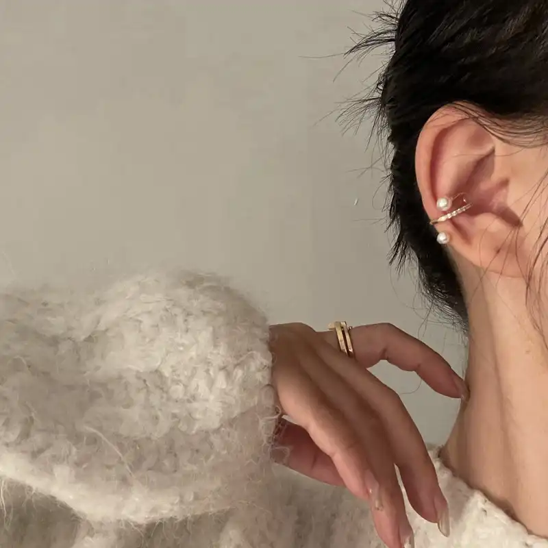 Korean Ear Clip No Pierced Ear Bones Clip Fashion Simple Wavy Earrings