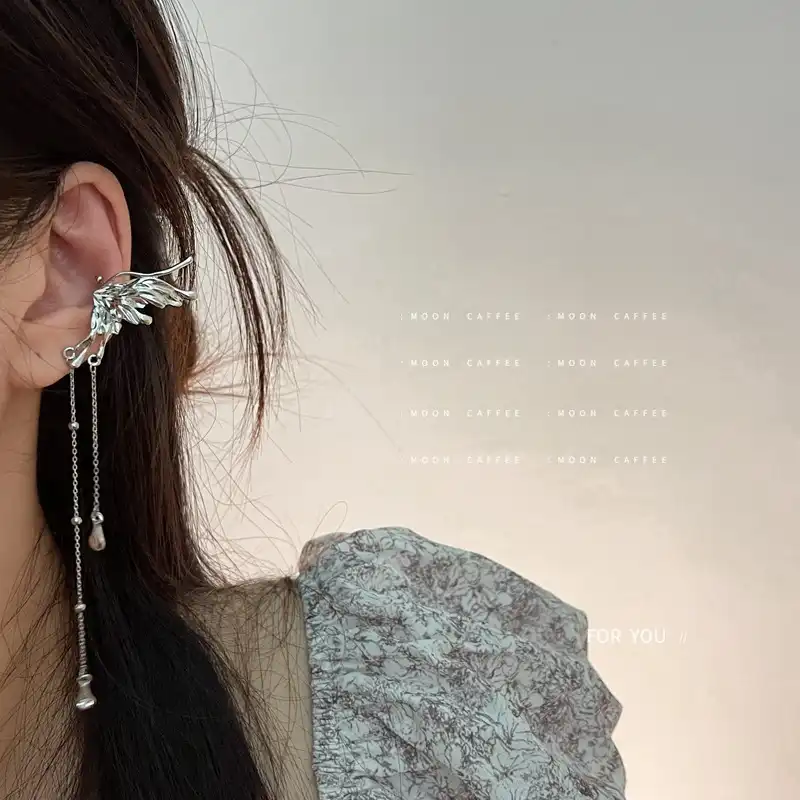 Design sense brooch sweet and cool style no pierced ear clip metal ear bone clip earrings