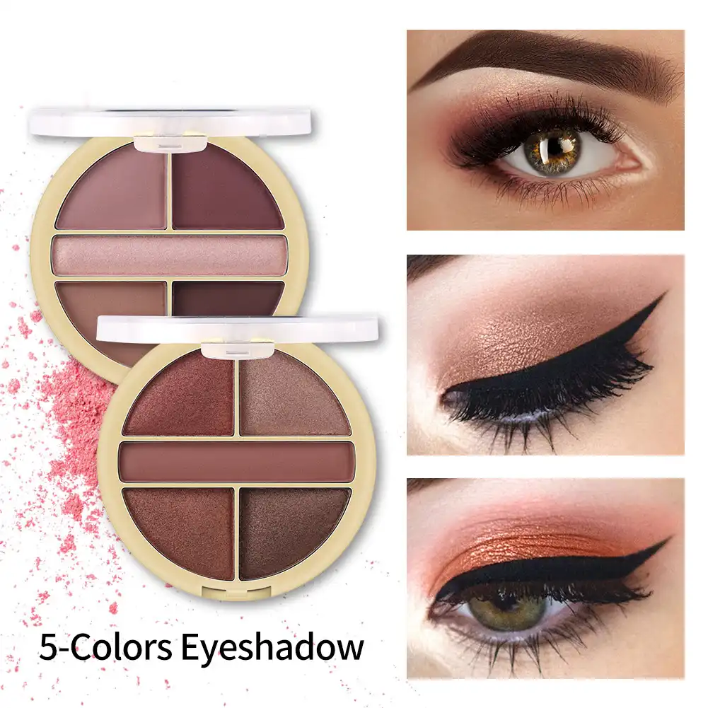 5 color makeup waterproof eye shadow tray