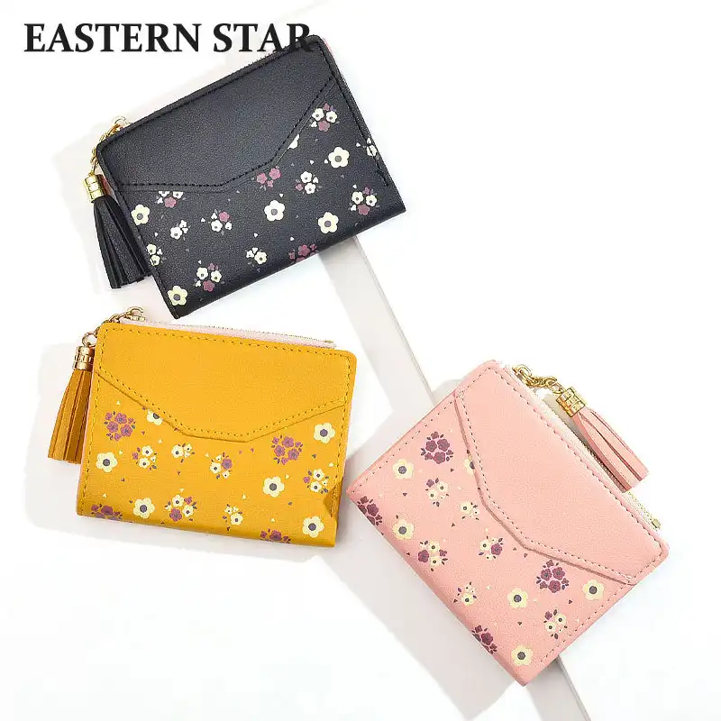 Multi-layer card bag 2-in-1 wallet wallet with small floral design