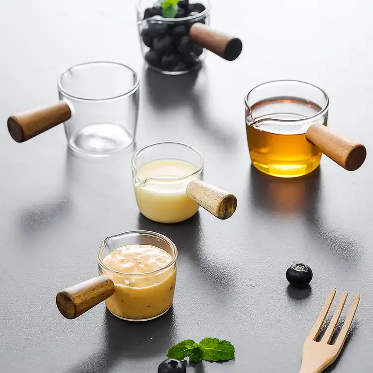 Handle seasoning dish glass sauce vinegar dish dipping snack dish tableware coffee mini milk cup