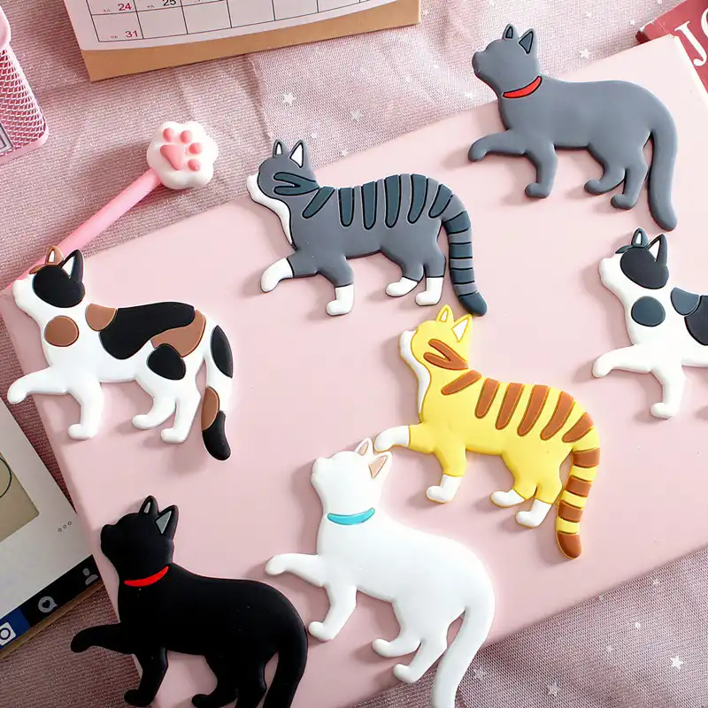 Cat Fridge Magnet Fridge Sticky Hook Cute Cartoon Cat Tail Hook