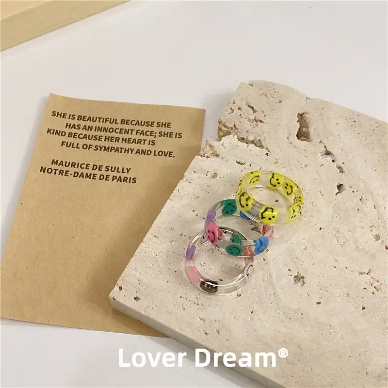 Korea LOVER DREAM smiling face index finger ring female color ring