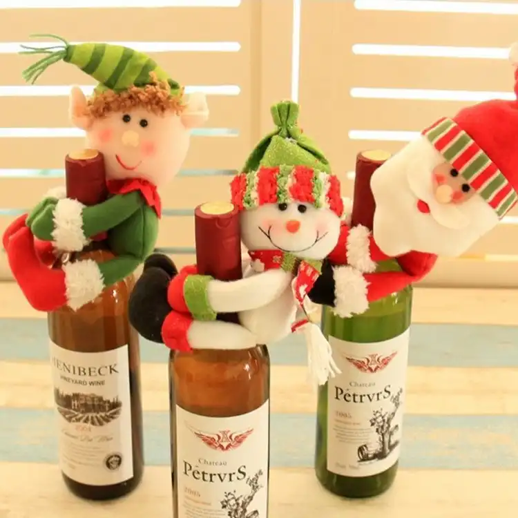 Christmas decoration supplies snowman hug red wine set wine bottle set decoration