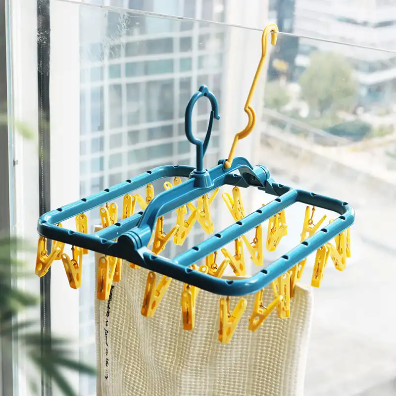 Drying rack multifunctional hanging type foldable non-slip windproof belt clip multi-head drying rack