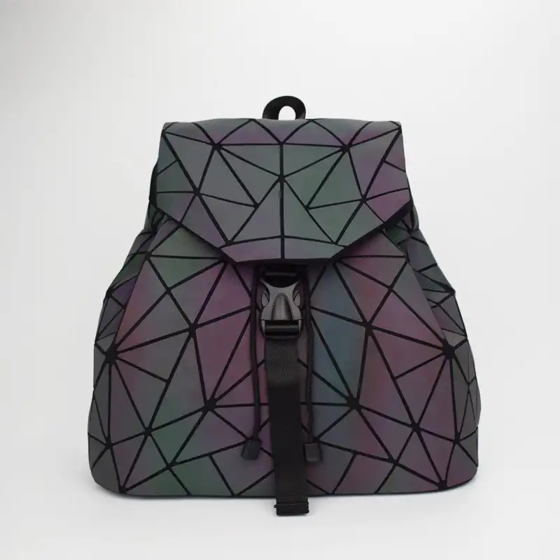 Luminous Backpack Colorful Geometric Folding Diamond Backpack