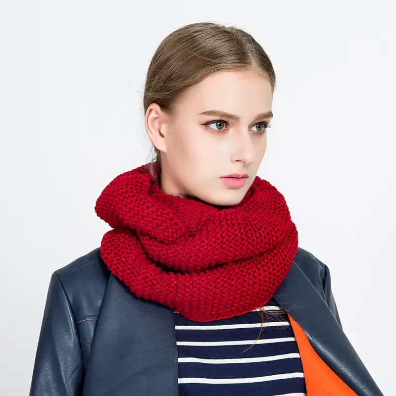 Street monochrome wool scarf bib back and forth needle scarf thicken student scarf