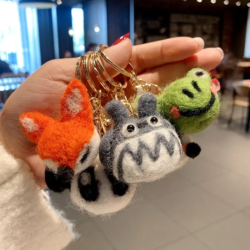 DIY wool felt keychain cute doll pendant