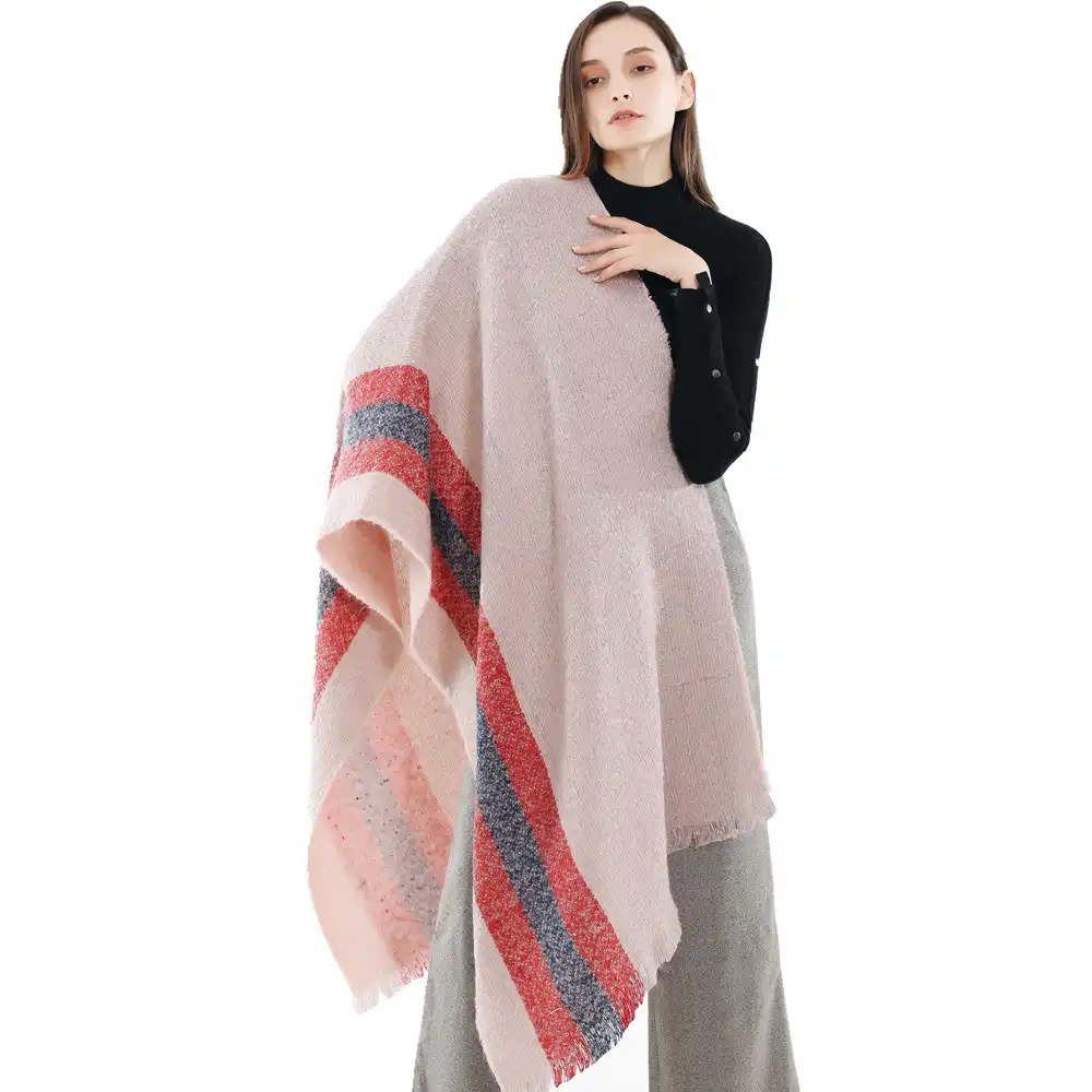 New fashion striped autumn and winter warm thick section lengthened imitation cashmere scarf