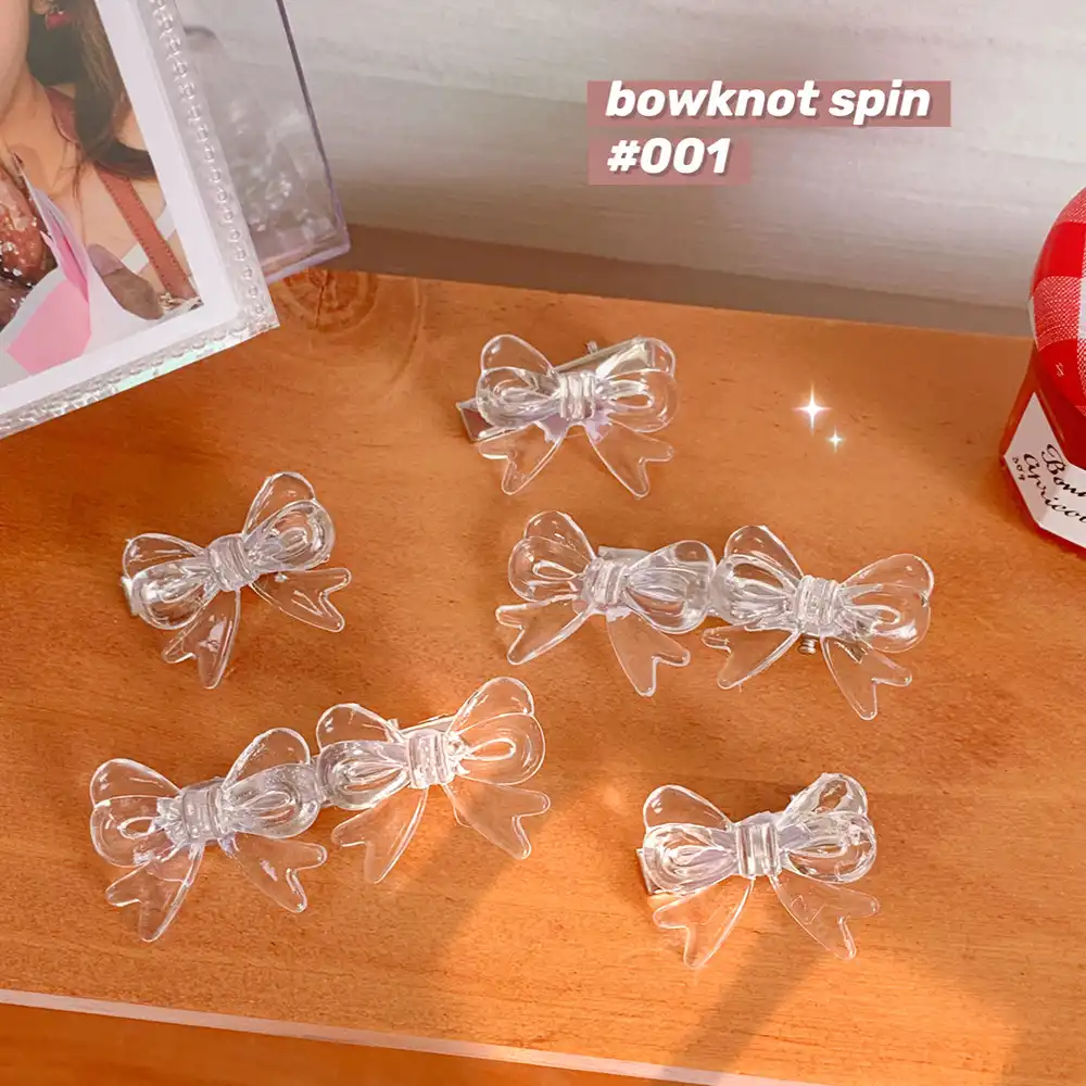 Transparent bow hair clip bangs broken hair edge clip lovely hair clip