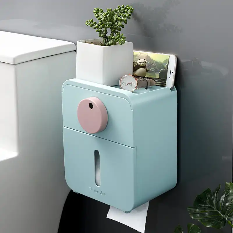 Punch-free toilet tissue box rack drawer paper tube