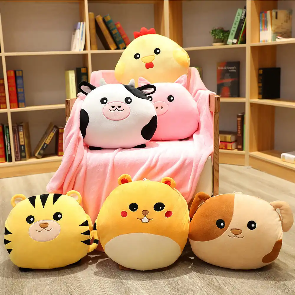 Cartoon removable and washable cushion 3-in-1 air conditioner blanket