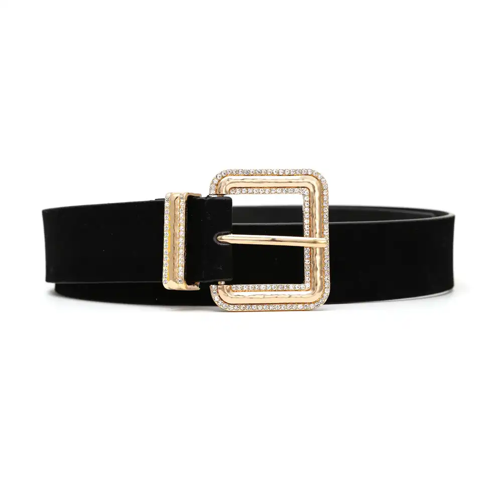 Square alloy diamond belt vintage velvet belt dress girdle