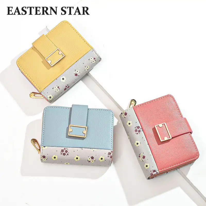 Fashion short print multi-function coin wallet