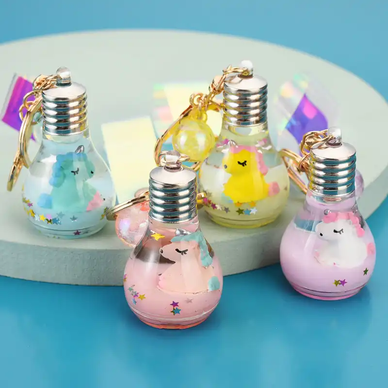 Unicorn key ring acrylic bulb pendant keychain