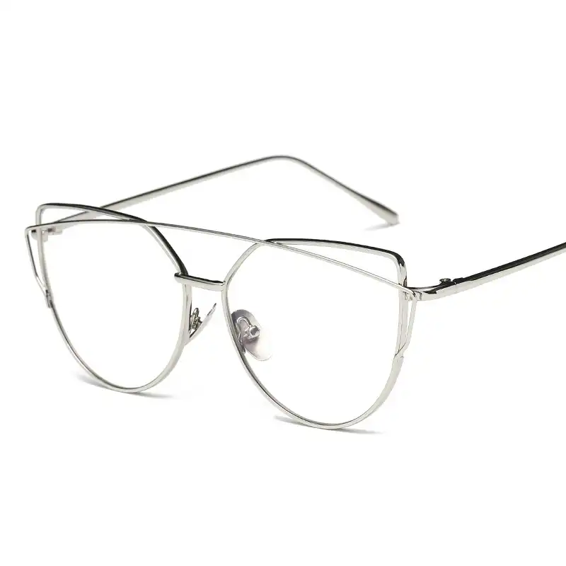 Glasses frame female metal frame street shooting flat mirror trend myopia glasses frame