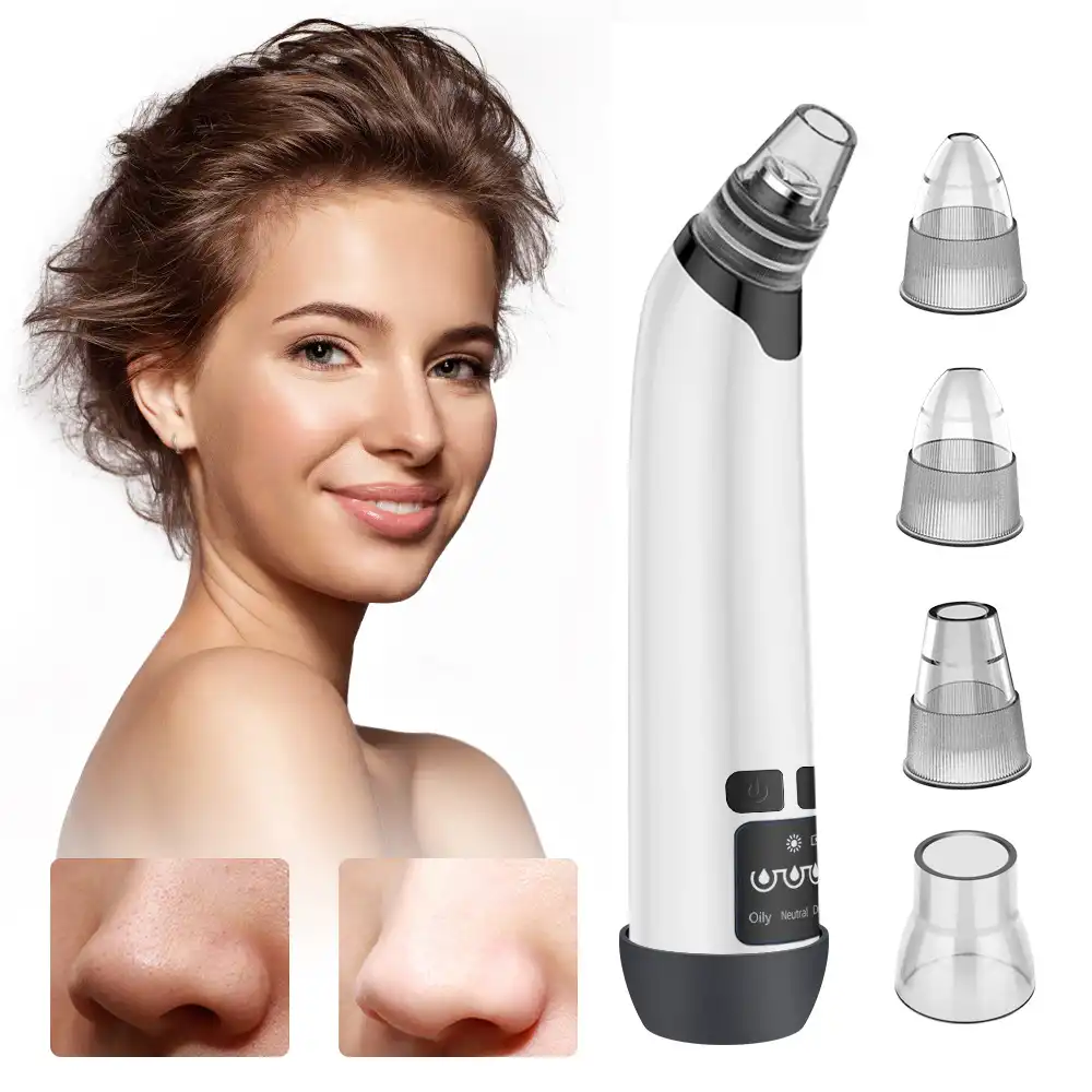 Electric pore cleaner with screen heating blackhead suction instrument facial beauty