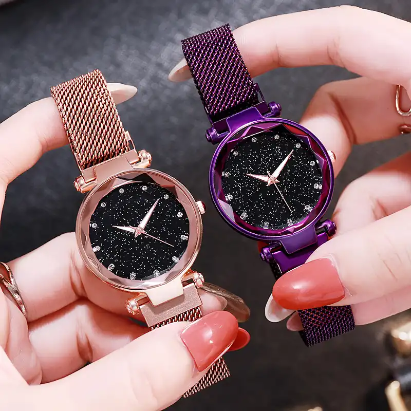 Fashion starry sky magnet watch starry sky watch